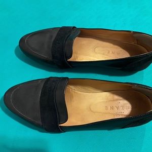 Sezane michel loafers leather and suede black size 40 (fr)/8.5